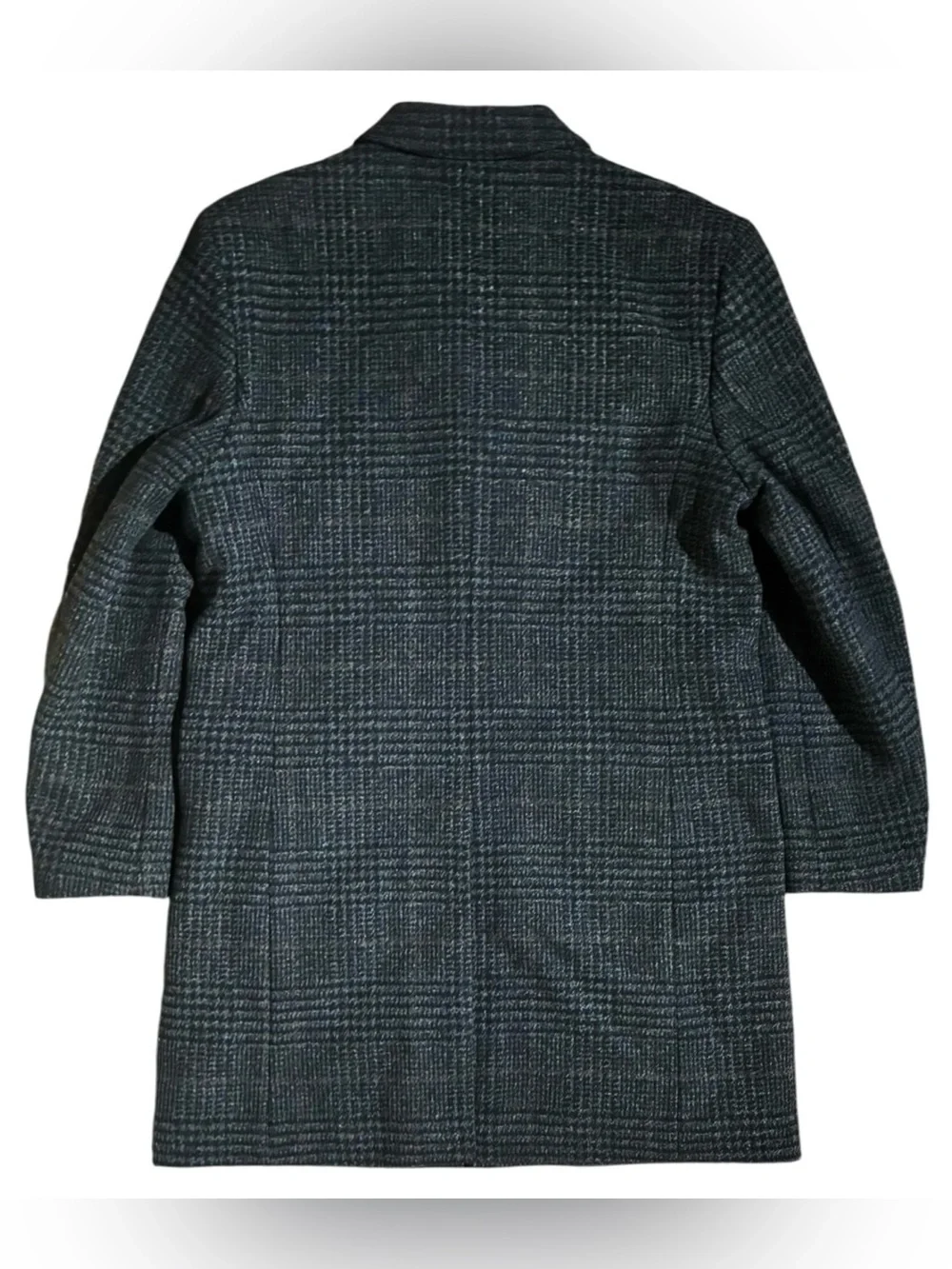 J Crew Ludlow Tartan Plaid Wool Peacoat Dark Gray
